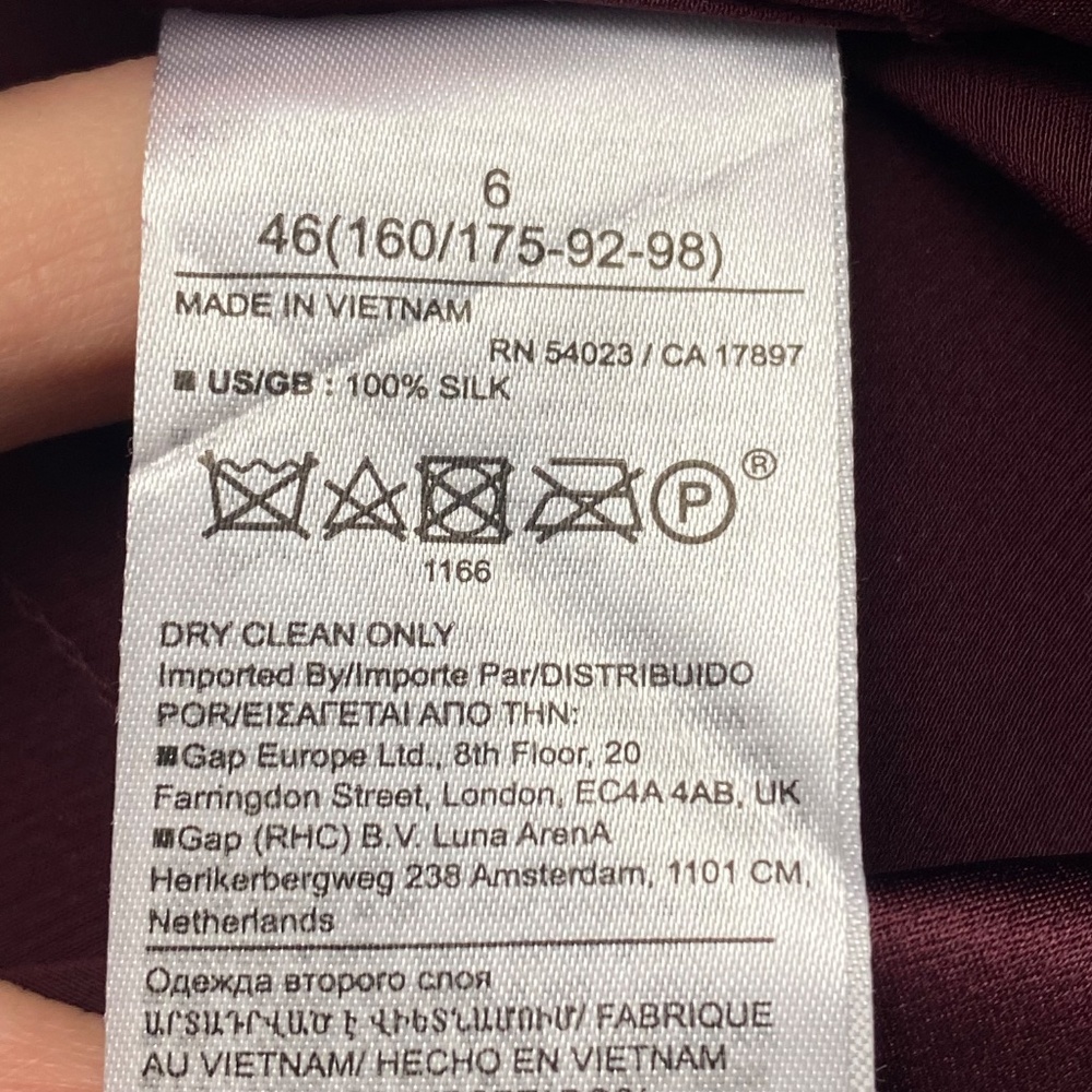 BANANA REPUBLIC Belay 100% Silk Wide-Leg Pant Trouser in Dark Cherry Red Size 6 - Picture 8 of 9